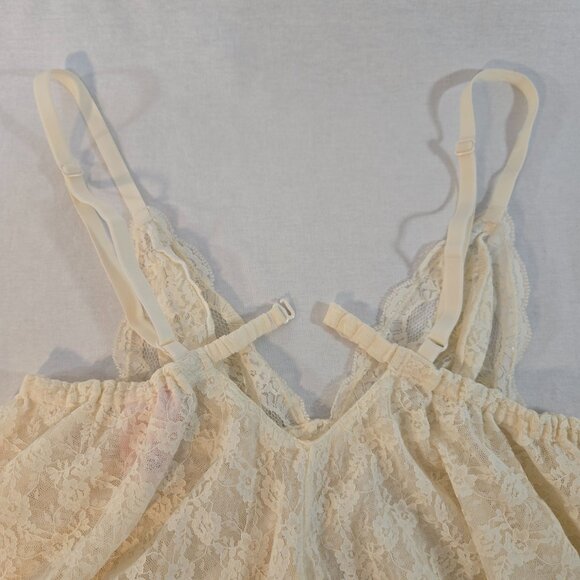 VICTORIA'S SECRET Y2K Fairy Lacy Sheer Ivory Babydoll Top Size M Never Worn! - Picture 15 of 16